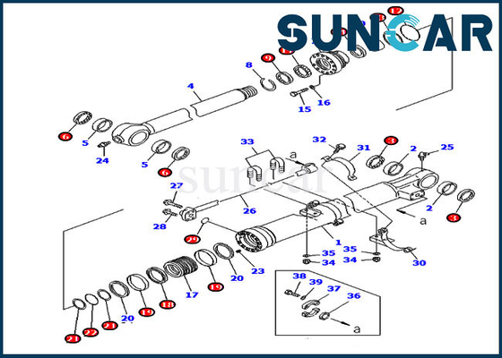 707-99-58060 equipos del cilindro de Kit For Overseas Version PC220LC-7 PC270-7 KOMATSU de la reparación del sello del cubo
