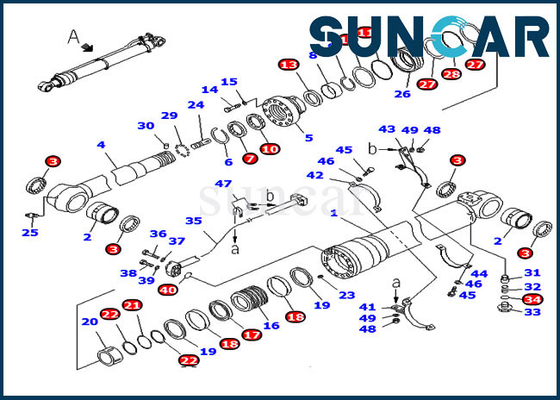 Equipo 707-98-58240 7079858240 del sello del cilindro del brazo de KOMATSU para el excavador Sealing Parts de PC220LC-8 PC240LC-8K