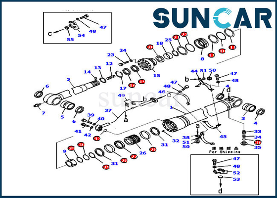 Excavador Service Kit del equipo 7079959430 del sello del cilindro del brazo de PC220-8M0 PC240LC-10 707-99-59430 KOMATSU