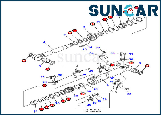 707-00-50620 servicio Kit Boom Cylinder Seal Kit para el excavador PC220LC-7L PC240LC-7K de KOMATSU