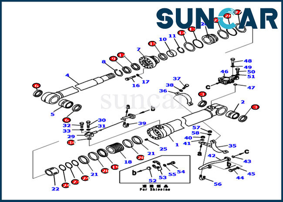 Equipo 707-99-50680 7079950680 del sello del auge para los equipos de reparación estándar del cilindro de la máquina PC240-8K KOMATSU