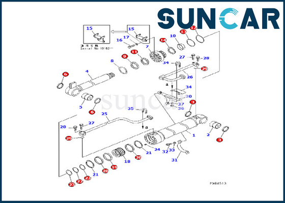 KOMATSU 707-98-46220 ajustes del equipo del lacre del cilindro del auge para el excavador de PC228USLC-1 PC228USLC-2