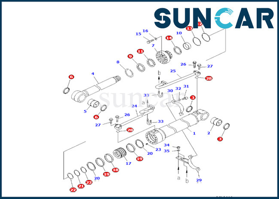 Sello Kit Hydraulic Replacement Kits del cilindro del auge de PC228USLC-3S PC228US-3-AA KOMATSU 707-99-47780