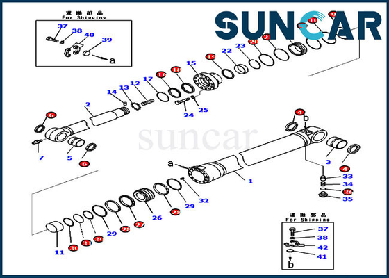 721-98-00420 piezas internas de Kit Cylinder Seal Kit For PC290LC-11 PC290LC-8 KOMATSU del servicio del brazo