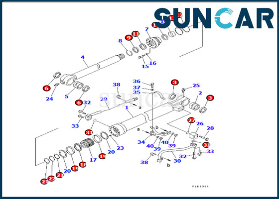 707-98-45260 sello Kit Fits PC228UU-1 KOMATSU de la reparación del equipo 7079845260 del sello del cilindro del cubo