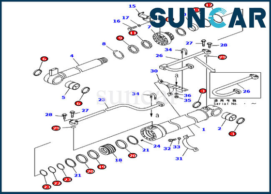 707-99-47730 el sello Kit For PC228USLC-2 PC228US-1 KOMATSU de la reparación de 7079947730 cilindros compensó el auge