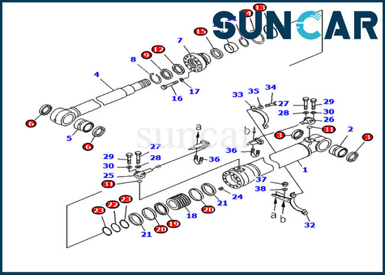 707-99-50780 7079950780 modelo Excavator de Kit Fits PC228US-8 PC228USLC-8 de la reparación del sello del cilindro del brazo