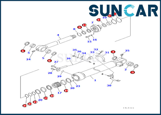 707-99-47580 equipo pesado de Kit For Komatsu 7079947580 PC228US-3 PC400-7 del sello del cilindro del cubo