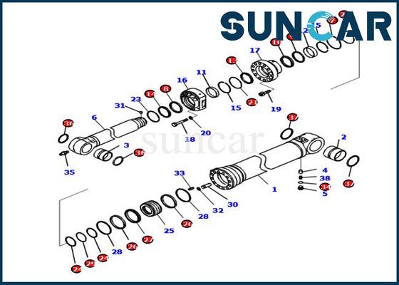 721-98-04340 excavador Cylinder Replacement Kits de Kit For PC290LCI-11 KOMATSU de la reparación del sello del brazo