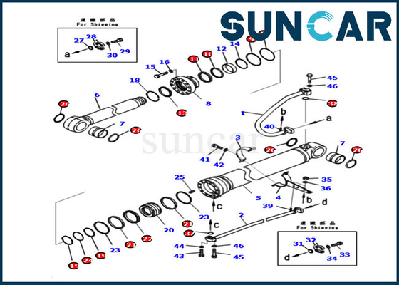 Auge de KOMATSU 721-98-04330 que sella la reparación PC290LCI-11 Kit Hydraulic Cylinder de Kit For 7219804330