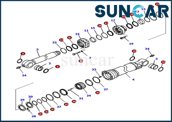 721-98-04350 equipo del servicio del reemplazo de Kit Wear Resistance PC290LCI-11 KOMATSU del sello del cilindro del cubo