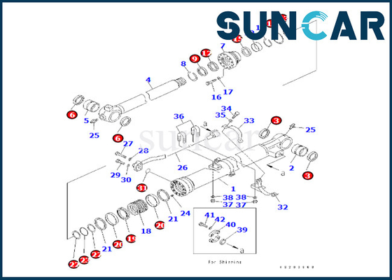 707-99-59120 KOMATSU para el sello Kit Komatsu del cilindro del cubo de PC240LC-8K PC240NLC-8K