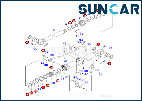 Reparación Kit Komatsu Fits del cilindro del cubo 707-99-47890 707-99-47890 para PC240LC-8K PC240NLC-8K