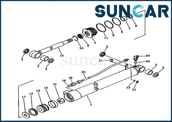 Excavador Repair Kits de KOMATSU del cilindro hidráulico de Kit For 20S-63-66101 del sello del brazo de PC30-1 PC30-3