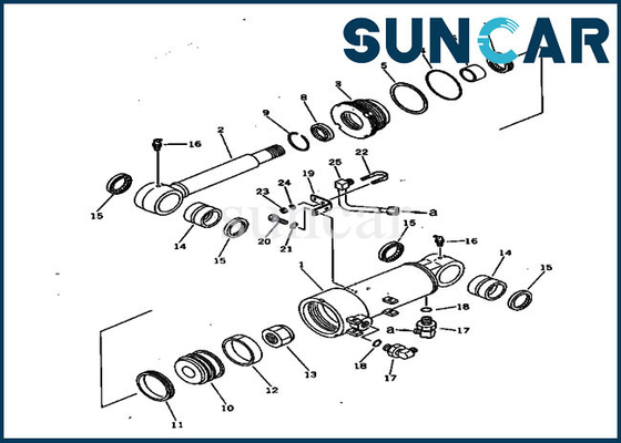Equipo de reparación del sello del cilindro de Kit For 20S-63-96101 PC20-3 PC30-1 PC30-3 del servicio de la cuchilla de KOMATSU