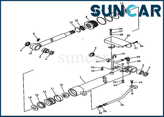 El lacre del cilindro hidráulico de Kit For 20S-63-76101 del sello del cubo modela el excavador de PC30-1 PC30-3 KOMATSU