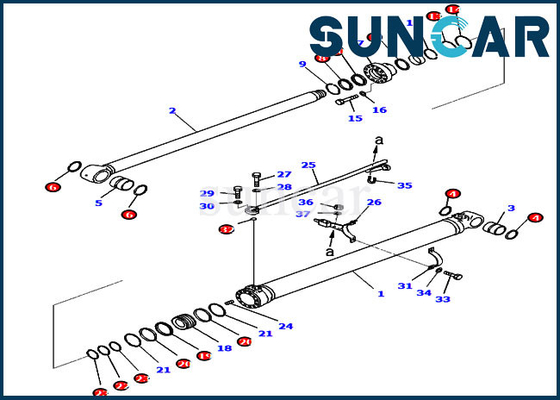 707-99-47150 7079947150 piezas de servicio de Kit For PC228USLC-10 KOMATSU de la reparación del sello del cilindro del auge