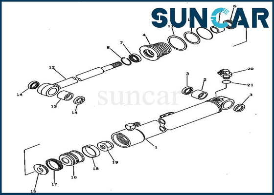 piezas de aislamiento hidráulicas de Kit For PC20-5 PC30-5 KOMATSU de la reparación del sello del cilindro del oscilación de 20S-63-86300 20S6386300