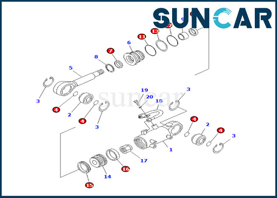Equipo 707-98-12670 7079812670 del sello del cilindro de la elevación de la cuchilla de KOMATSU para PC25R-8 PC27R-8 PC27R-8