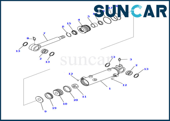 Equipo de reparación de alta calidad del sello del cilindro de cuchilla 707-98-12630 7079812630 KOMATSU para PC26MR-3
