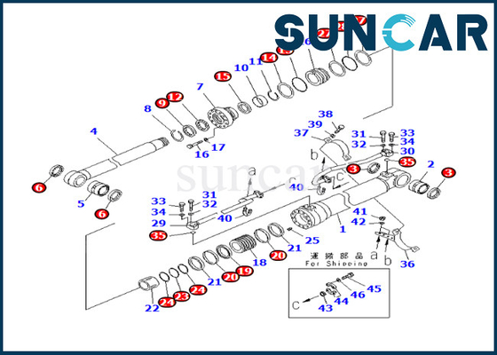 Equipo 707-99-59320 7079959320 del reemplazo del cilindro del auge para PC270-8 PC270LC-8 PC308USLC-3E0