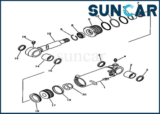 Excavador Komatsu de Kit Hydraulic Cylinder PC20-6 PC30-6 del sello de Kit Fits 20S-63-02062 20S6302062 del servicio de la cuchilla