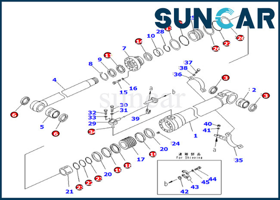 reparación Kit Fits PC290-8K PC270-8 PC270LC-8 del cilindro del auge de 7079959330 707-99-59330 KOMATSU