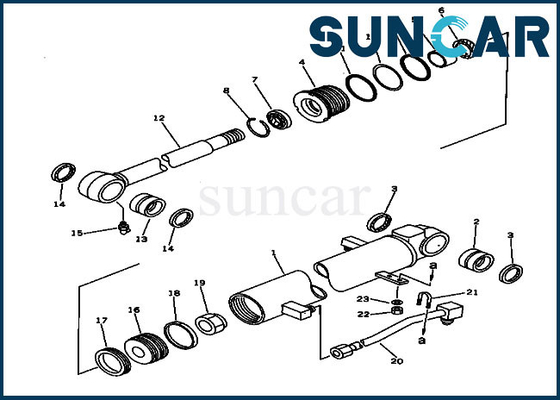 Sello Kit Excavator Replacement Service Kit de la reparación del cubo del cilindro hidráulico 20S-63-02040 de PC30-6 KOMATSU