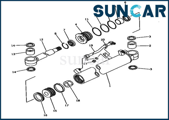 Cilindro Assy Repair Kit Parts del oscilación de Kit For 20S-63-02050 20S6302050 PC20-6 PC30-6 del sello de KOMATSU