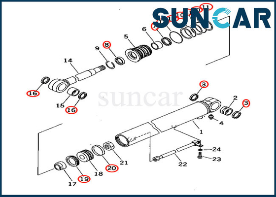 707-98-24920 sello Kit Service Kit Made del cilindro del auge para el modelo Excavator de KOMATSU PC30-7 PC30R-7