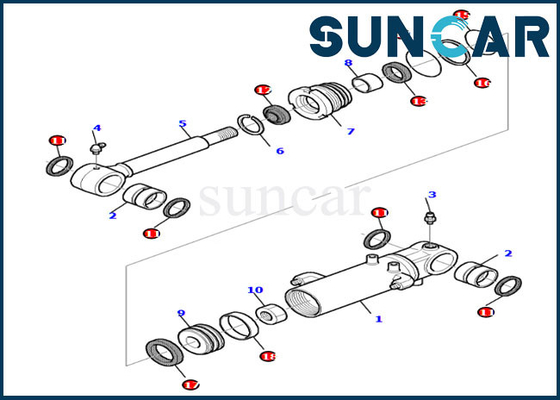 878000205 servicio Kit Parts de Kit For PC30-7 PC35R-8 KOMATSU del sello de la reparación del cilindro de cuchilla