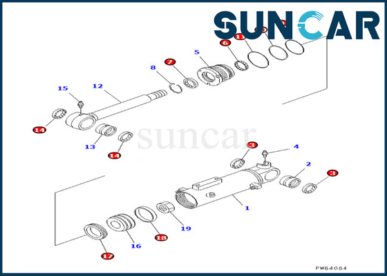 Equipo 707-98-22180 del lacre del cilindro de cuchilla de KOMATSU 7079822180 ajustes F4EC-1 F5EC-1 F6EC-1