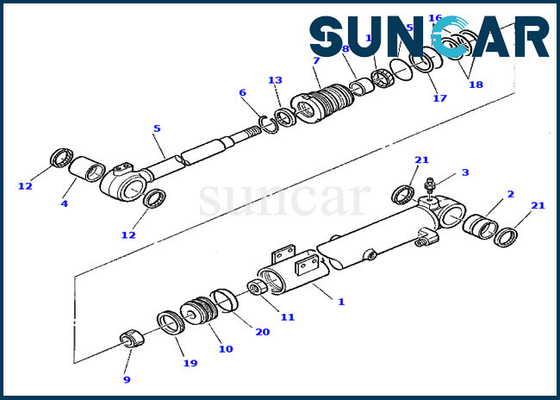 878000412 excavador Sealing Kit de Kit Wear Resistance Replacement PC30-7 KOMATSU del sello del cilindro del auge