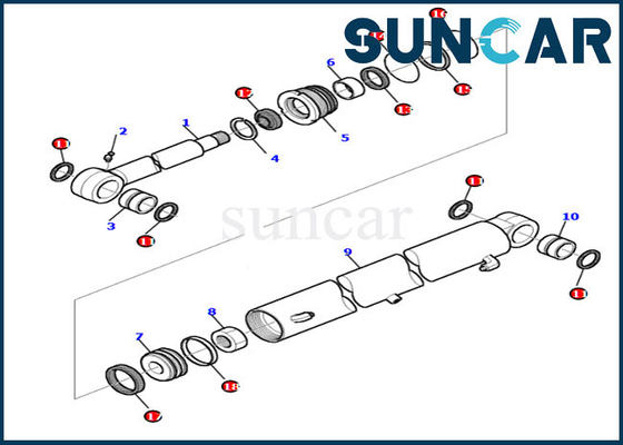 KOMATSU 878000204 equipos del servicio del cilindro hidráulico del equipo de reparación del sello del oscilación del auge PC30-7 PC35R-8
