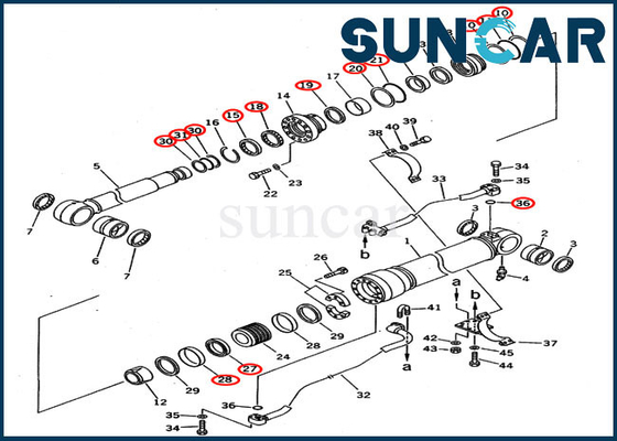 707-99-58210 equipos del sello del servicio del cilindro del auge para el excavador de ultramar de KOMATSU de la versión de PC300-5 PC300LC-5