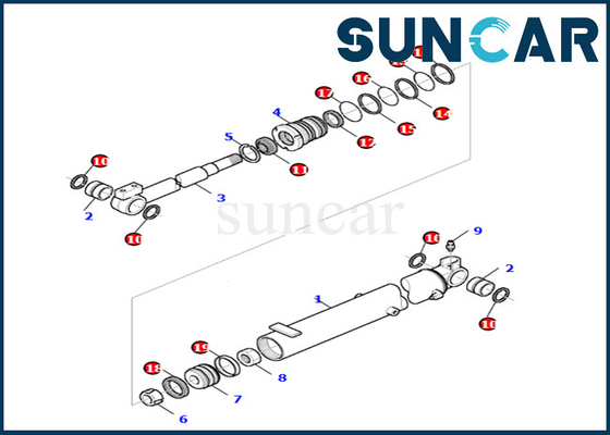Reemplazo Kit Fits PC27R-8 del cilindro del auge del equipo 878000665 del sello del cilindro del auge de KOMATSU