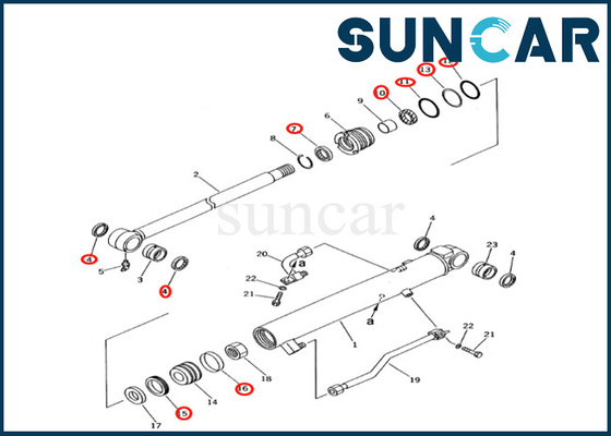 707-98-12211 sello Kit Komatsu Fits PC27R-8 PC28UD-2 KOMATSU del cilindro de 7079812211 cubos