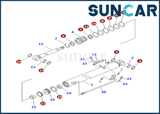 KOMATSU 707-98-24170 reparación Kit Fits BR200T-1 BR200T-1 BR200T-1A del sello del cilindro de 7079824170 auges