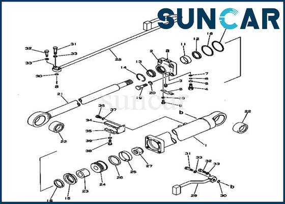 207-63-56100 excavador Boom Cylinder Assy de Kit Parts For PC300-1 PC300LC-1 del servicio de KOMATSU