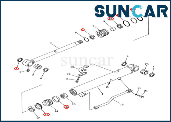 707-98-12400 cilindro del cubo de 7079812400 KOMATSU que sella a Kit For PC28UD-2 PC28UG-2 PC28UU-2
