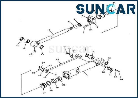 207-63-76100 equipo del servicio del cilindro de Kit For Models PC300-1 PC300LC-1 2076376100 KOMATSU del sello de la reparación del cubo