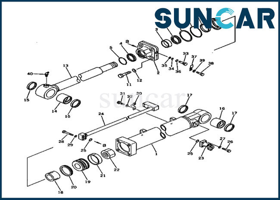 Cilindro Assy Excavator Service Parts de Kit For 207-63-62101 PC300-3 PC300LC-3 KOMATSU de la reparación del sello del brazo