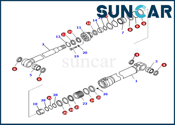 Equipo 721-98-00390 del reemplazo del cilindro del auge 7219800390 ajustes PC290LC-10 PC290NLC-10 de KOMATSU