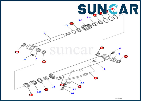 KOMATSU 707-98-14370 7079814370 equipo del sello del cilindro del cubo de Kit For PC35MR-3 PC30MR-3 del servicio del cilindro del cubo