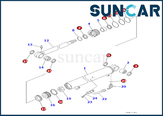707-98-22840 7079822840 equipo del sello del cilindro del brazo de Kit Fits PC30R-8 de la reparación del sello del cilindro del brazo de KOMATSU