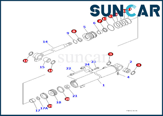 Sello Kit For PC30R-8 PC35R-8 del cilindro del auge 707-98-29600 de Kit Komatsu 7079829600 del sello del servicio del cilindro del auge