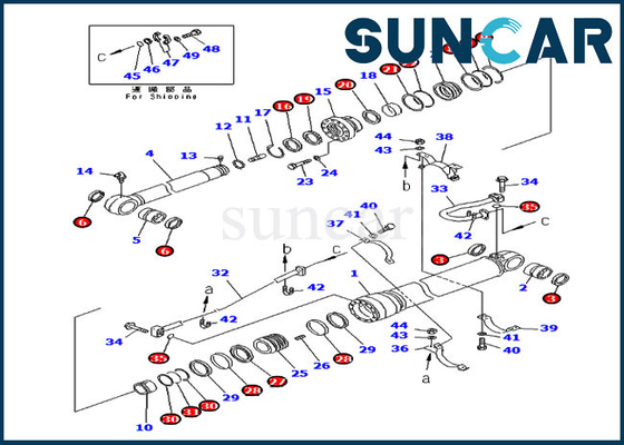 707-99-67280 excavador Service Kit de Kit Hydraulic Cylinder For PC300-6 PC300-6Z KOMATSU del sello de aceite del brazo