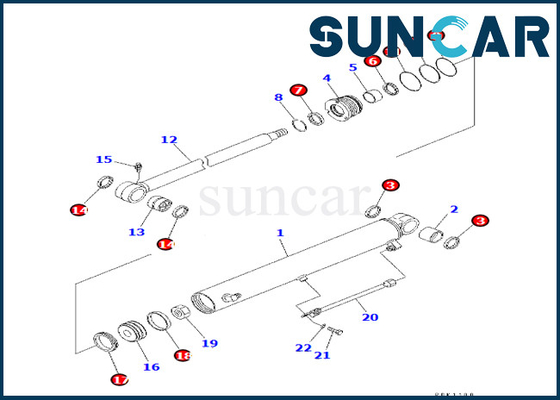 Sello Kit For CD30R-1 PC30R-8 PC35R-8 del cilindro de la descarga 707-98-24900 del equipo 7079824900 del sello del oscilación del auge