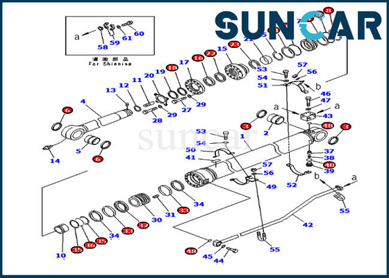 707-99-72280 sello Kit Overseas Version del brazo 7079972280 equipos de reparación del cilindro de PC300-7 KOMATSU