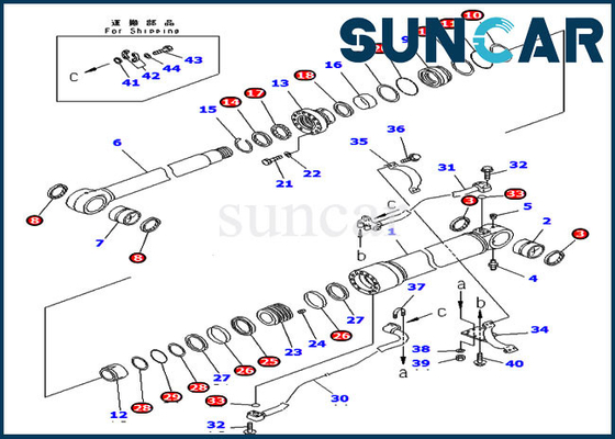707-99-58080 equipo de ultramar de KOMATSU de la versión de Kit Fits PC300LC-7 PC300-8 de la reparación del sello del cilindro